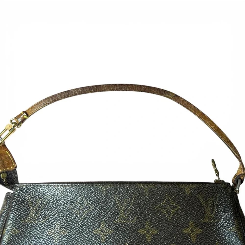 Louis Vuitton Pochette Accessoires Monogram Shoulder Bag Mini Brown Canvas